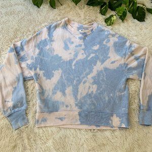 Hollister Bleach-Dyed Blue Crewneck
